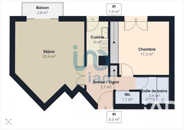 Appartement à vendre 2 pièces 48 m² Montrouge