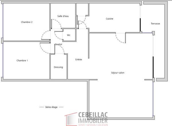 Appartement 4 pièce(s) 2 chambre(s) 88 m²