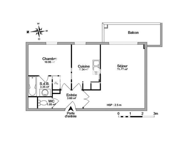 Location Appartement 2 pièces 48.67 m² - 4-6 RUE CAPITAINE FERBER Caluire Et Cuire 69300