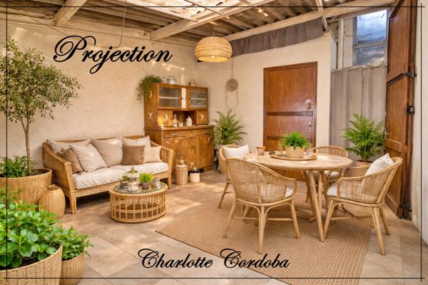 Maison de 4 pièces, grand terrain non attenant avec garage, petit budget