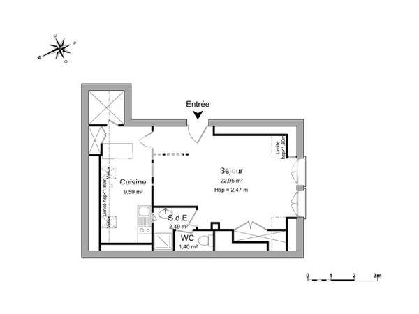 Location Studio 36.43 m² - 28 RUE GRAND PONT Rouen 76000