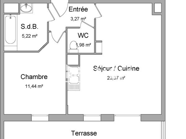Location Appartement 2 pièces 45.28 m² - 25 RUE CLAUDE MONET Le Grand-quevilly 76120
