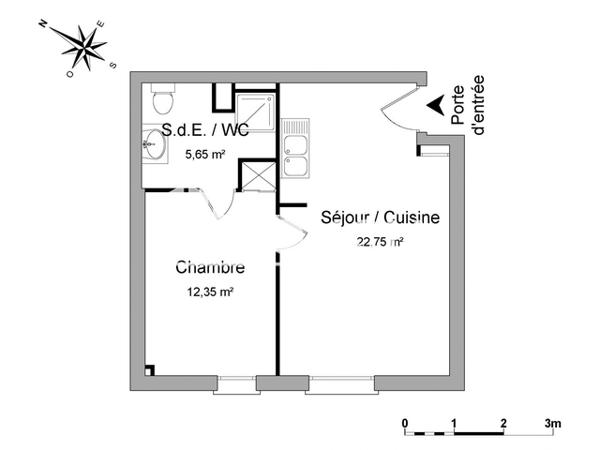 Location Appartement 2 pièces 40.75 m² - 20 BDV DU GENERAL DE GAULLE Nantes 44200