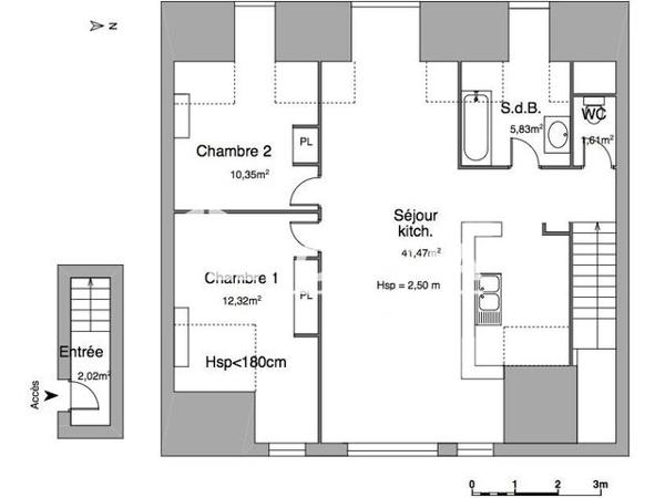 Location Appartement 3 pièces 73.6 m² - 62 RUE VICTOR HUGO Tarbes 65000