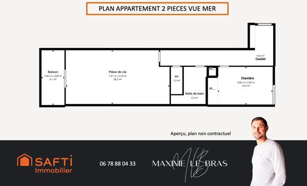 CONCARNEAU – APPARTEMENT 2 PIÈCES VUE MER