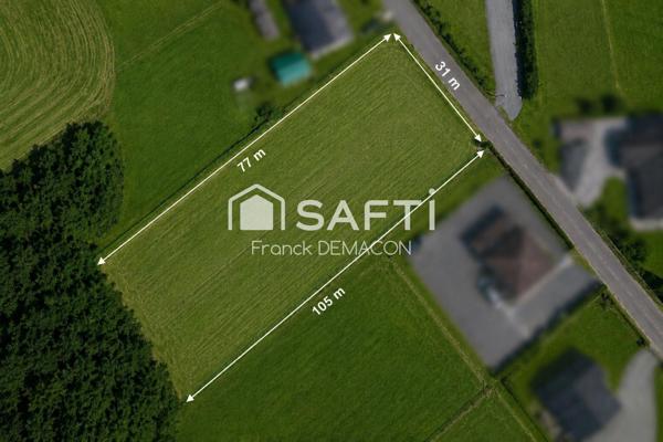 Terrain de 2925m² hors lotissement proche Belgique