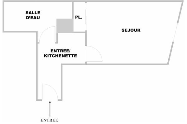 Investissement locatif - Studio 23 m² vendu loué - Paris 13ème Place d'Italie