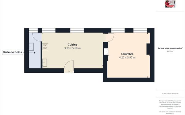 Appartement à vendre    2 pièces • 39,42 m2 Chambéry