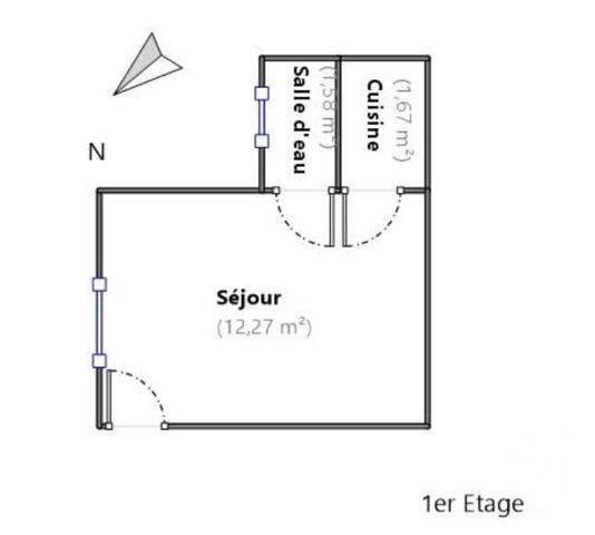 Appartement Studio à vendre  1 pièce - 15,52 m 2   PARIS  - 75005