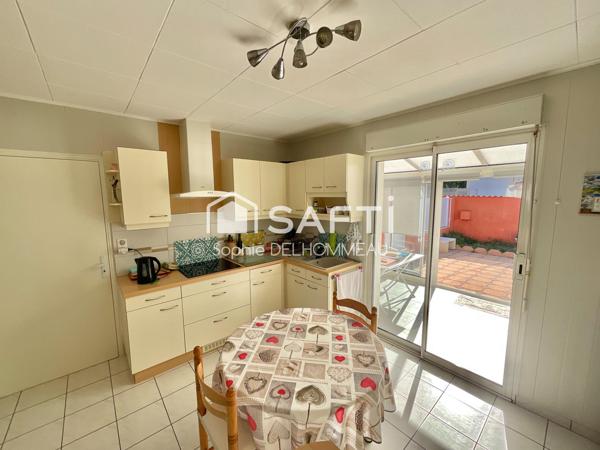 Maison plain pied 3 chambres, jardin, carport