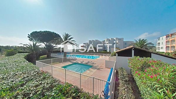 Résidence Accès direct Plage et piscine : T2 + Cabine et place de parking privative