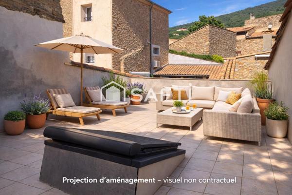 Proche de Béziers, 180m2 hab., cour, terrasse, belle rénovation