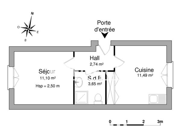 Location Studio 28.98 m² - 9 RUE COURBET Nancy 54000