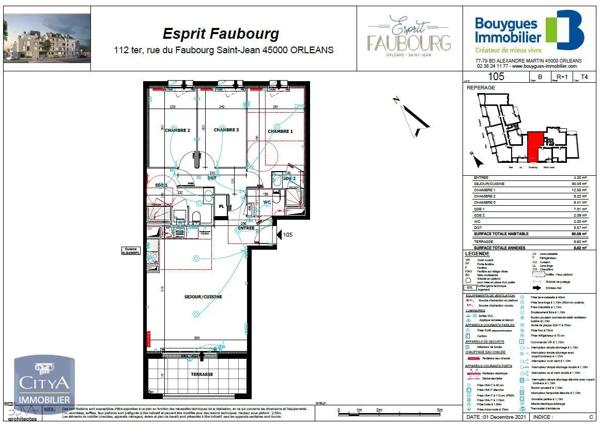 Appartement à louer 4 pièces 80.58m² Orléans (45000)