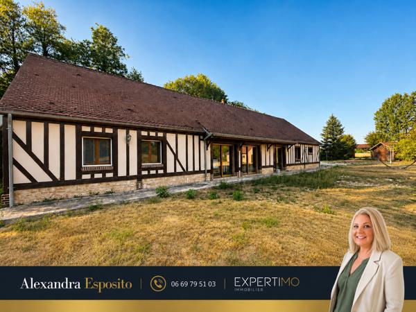 Superbe longère de 2006 avec terrain de 4000m2, 4 chambres et un bureau, pièce de vie de 50m2, dépendances et