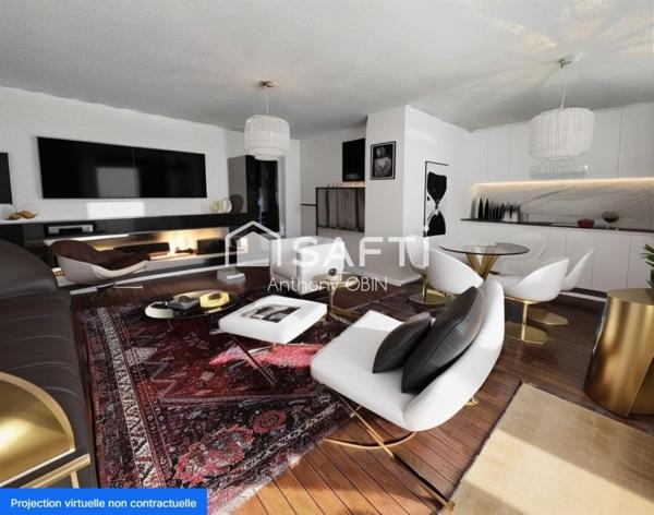 Appartement type 4 de 80m², place de parking, balcon, proximité CHR