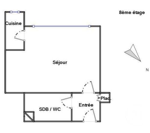 Appartement F1 à vendre  1 pièce - 21,48 m2 PARIS - 75019