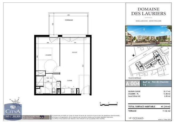 Appartement à louer 2 pièces 41.24m²