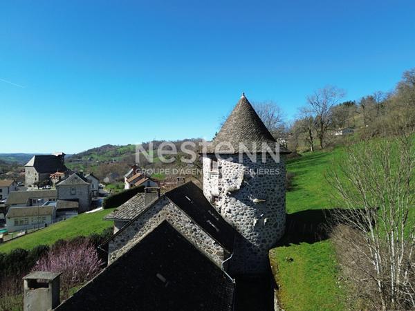 A vendre à Giou-de-Mamou, aux portes d'Aurillac, sur terrain arboré de 2100 m², maison de caractère de 6 pièces, gîte et grange et dépendances.