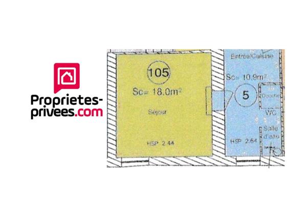 Appartement NONANCOURT 1 pièce(s) 28.9 m2 centre ville 55000 FAI