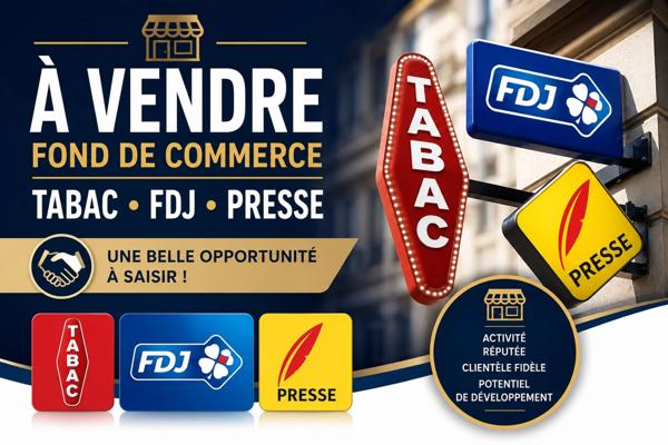 FONDS DE COMMERCE TABAC – PRESSE – FDJ – CADEAUX