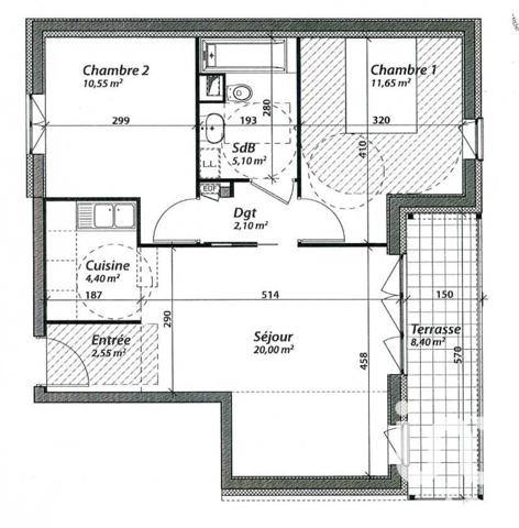 Appartement 3 pièces de 57 m² à Montreuil (93100)