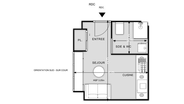 Appartement à vendre 1 pièce 12 m² Paris 10