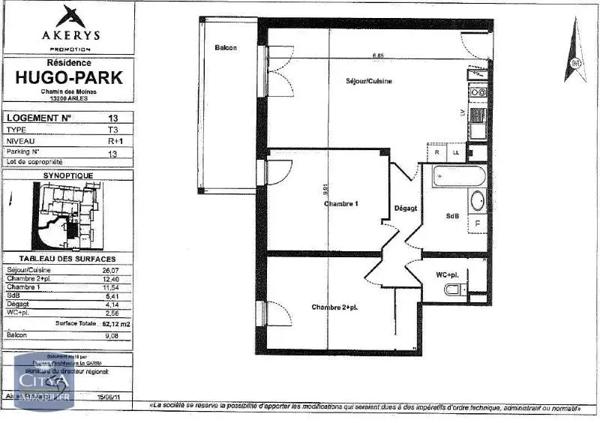 Appartement à louer 3 pièces 61.84m²