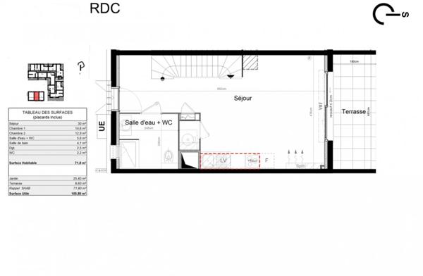 Maison de 72 m², doté d'un jardin spacieuse exposée Sud