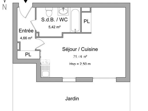 Location Studio 31.5 m² - 3 RUE VICTOR POUGET Agde 34300