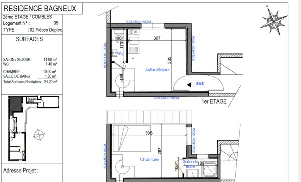 Appartement 2 pièces - 25 m²