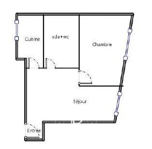 Paris 18ème, Appartement 1 Chambre -  38 m² à vendre