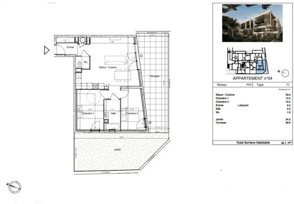 T3 avec terrasse plein Sud et jardin. Sète, proche Espace BRASSENS