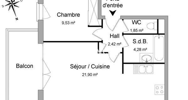 Location Appartement 2 pièces 39.98 m² - Clermont-ferrand 63000