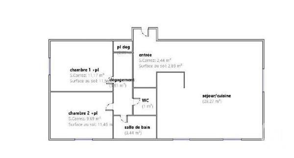 Appartement à vendre  3 pièces - 63 m2 TOULOUSE - 31