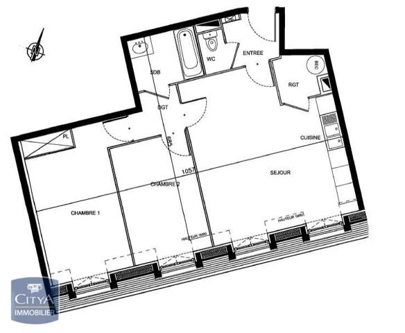 Appartement à louer 3 pièces 59.89m² Saint-Quentin (02100)