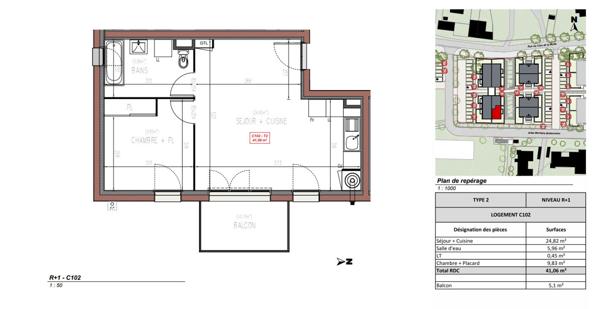 Appartement T2 en plein coeur du Bourg de Pellouailles les Vignes
