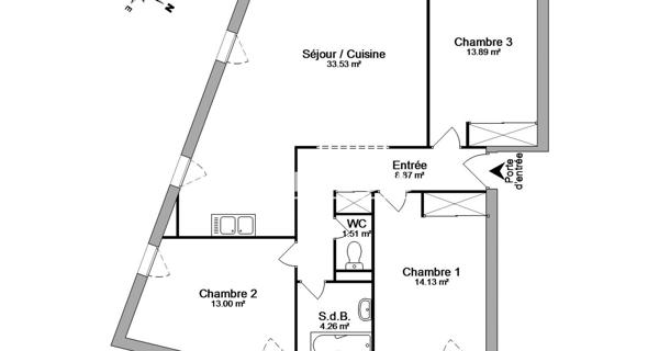 Location Appartement 4 pièces 89.19 m² - Saint-vallier 26240