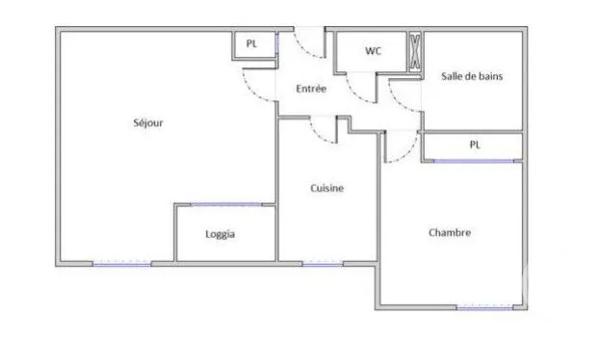 Appartement F2 à vendre  2 pièces - 49,31 m 2   MONTPELLIER  - 34