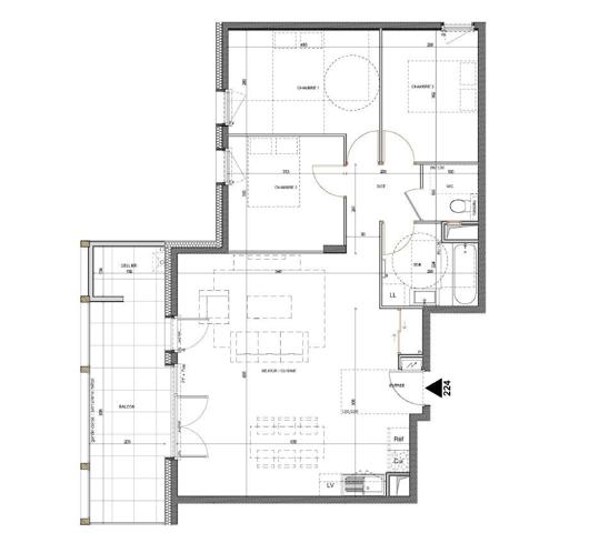 Cran-Gevrier - Appartement 4 pièces 82.85m²