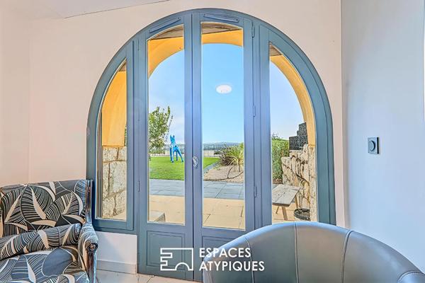 Fabron – Bien d’exception en rez-de-jardin avec vue panoramique mer
