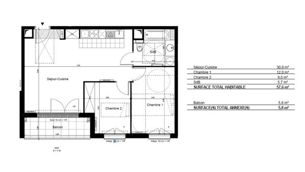 Appartement à vendre 3 pièces 58 m² Rueil-Malmaison