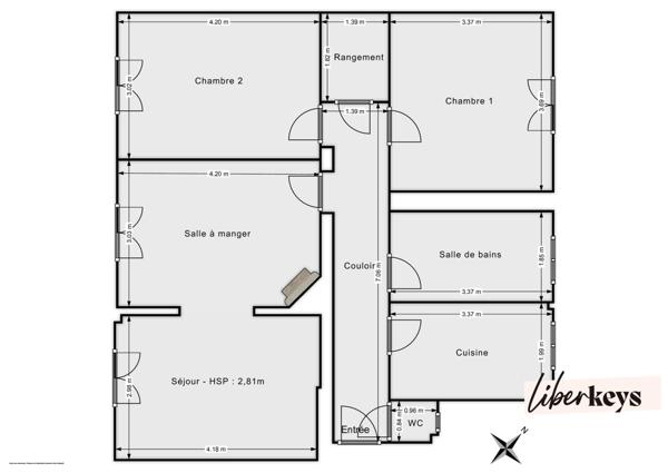 Appartement 4 pièces lumineux de 72 m² – Courbevoie, Bécon