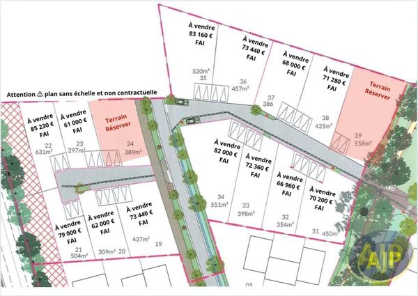 Vente terrain Chateaubriant : 79 900 € - AJP Immobilier Châteaubriant
