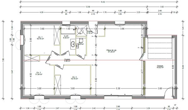 EXCLUSIVITE TERRAIN 457 m2 + CONSTRUCTION D'UNE MAISON DE 4