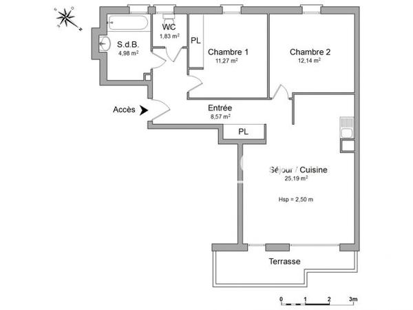 Location Appartement 3 pièces 63.98 m² - 9 RUE DE POUY Paris 75013