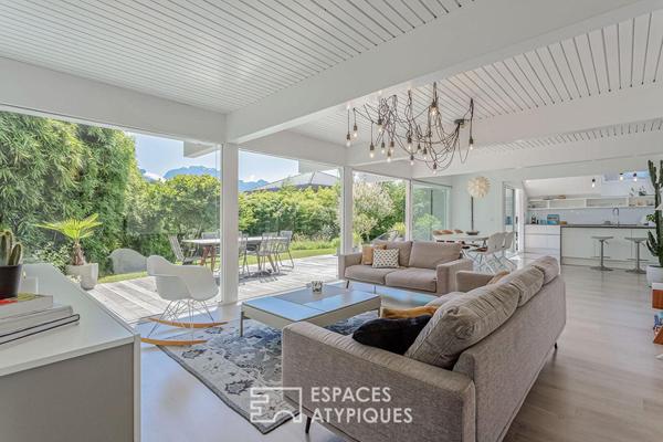 Maison ossature bois avec piscine et vue