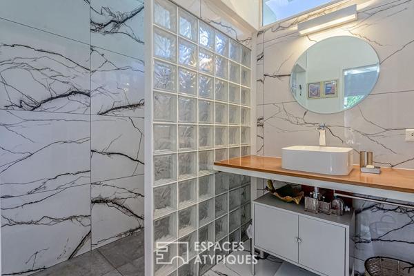 Maison ossature bois avec piscine et vue