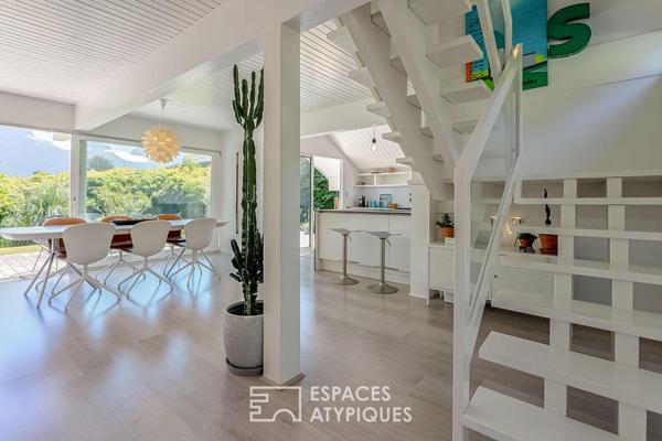 Maison ossature bois avec piscine et vue
