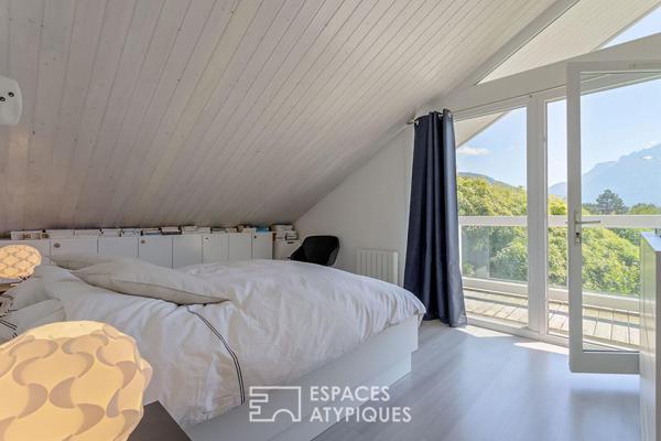 Maison ossature bois avec piscine et vue